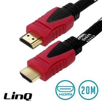 Cabo Vídeo HDMI a HDMI Macho LinQ 4K Full Hd Grande Velocidade 20M Preto - 1
