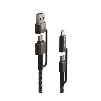 Cabo 4 em 1 Swissten Kevlar USB-C | 1.5 m | Antracite - 1