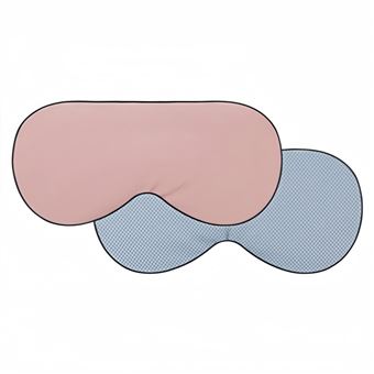 Máscara de Dormir Reversível 2 em 1 BAYKAR | Frio/Quente | Seda Gelada Transpirável | Rosa + Azul - 1