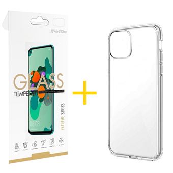 Conjunto Skyhe 1 X Película de Vidro +  Capa para iPhone 13 Silicone Líquido - Transparente Clear - 1
