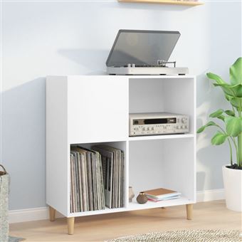 Armário para Discos vidaXL | 84,5x38x89 cm | derivados de madeira branco - 1