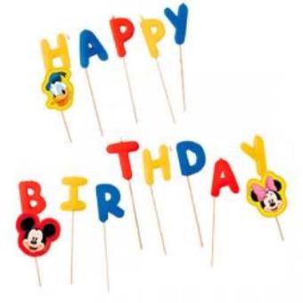 Conjunto Velas de Aniversário ""Happy birthday"" Mickey Disney Playful - 1