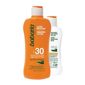 Loção Protetora Babaria Aloe Spf30 200ml + After Sun Bálsamo Aloe 100ml - 1