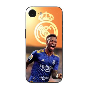Capa Maniacase para Iphone 16E | Vini Jr Papel de Parede Real Madrid Azul e Amarelo - 1