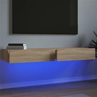 Móveis de TV com luzes LED vidaXL | 2 Peças | 60x35x15,5 cm | carvalho sonoma - 1