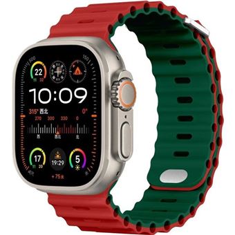 Bracelete Ocean Waves Antiimpacto para Apple Watch Series 9 41mm | Vermelho e Verde - 1