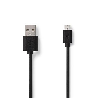 Nedis CCGP60500BK20 cabo USB 2 m 2.0 USB-A Micro-USB B Preto