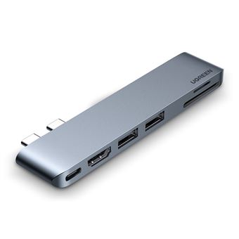 Adaptador UGREEN 80856 CM380 6 em 1 | Type-C a Thunderbolt3 HDMI 2USB3.0 SD/TF PD100W para MacBookPro/Air - 1