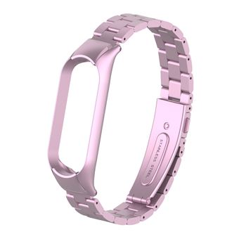 Bracelete de Aço Inoxidável HSMY Magnética para Xiaomi Mi Band 4/ 3 - Rosa - 1