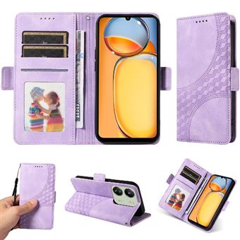 Capa FLOODKING para Xiaomi Redmi 13C 5G | Design Acolchoado | Couro PU Premium | Roxo - 1