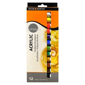 Tinta Daler-Rowney Acrilica Simply | 12 Cores | 12 x 12 ml - 1