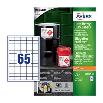 Etiqueta Autocolante Avery B7651-50 | Branco - 1
