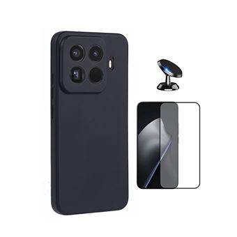 Kit Película de Vidro Temperado Gorilasglass + Capa Proteção Silicone + Suporte Magnético Gift4Me para Xiaomi 15T Pro 5G - Preto - 1