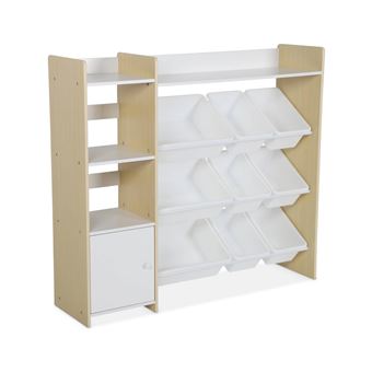 Arrumação para crianças sweeek | 9 caixas de arrumação | 4 prateleiras | 1 porta | natural - 1