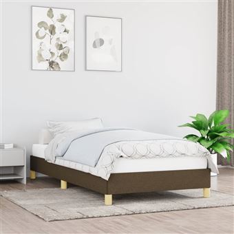 Estrutura de cama vidaXL | tecido castanho-escuro | 80x200 cm - 1