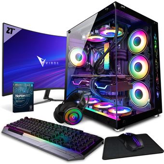 Computador Gaming Vibox III-6 SG - 27"" 165Hz Pacote de monitores Incurvé - 8 Core Intel i7 10700F Processador 4.8GHz - Nvidia RTX 4060 Ti 8GB - 16GB RAM - 1TB NVMe M.2 SSD - 700W PSU - Windows 11 - WiFi - 1