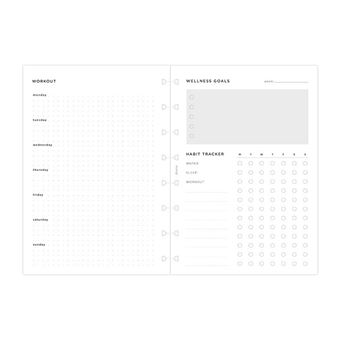 Recarga Notebook A5 Filofax Wellness Tracker | 56 Folhas | 80Gr - Branco 152033 - 1