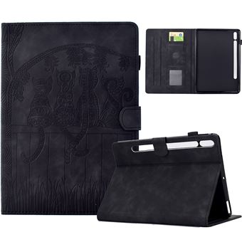 Capa ZURSANA para Samsung Galaxy Tab S10 FE 10,9 " | Flip | Estampado de Gatos | Suporte Ajustável | Preto - 1