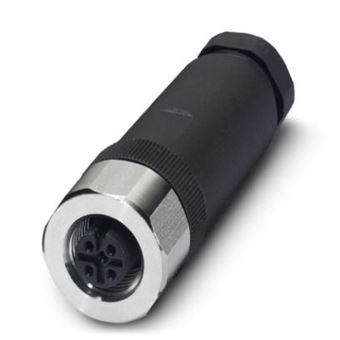 conector Phoenix SACC-M12FS-4CON-PG 9-VA  M12 Black,Stainless steel Preto e Inox - 1