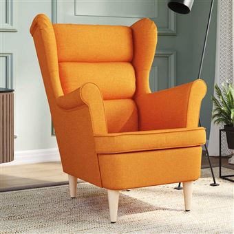 Cadeira com apoio de braços vidaXL | 74x84x100 cm | tecido amarelo-escuro - 1