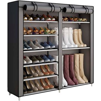 Sapateira para sapatos e Botas com Portas com Zíper Nyana Home | 110x120x30cm | Tecido | Cinza - 1
