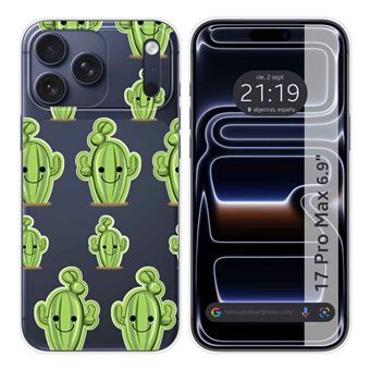 Capa Tumundosmartphone de Silicone Transparente para iPhone 17 Pro Max (6.9) | Desenhos de design de cacto - 1