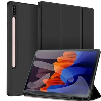 Capa livro folio Antiimpacto com suporte caneta para Samsung Galaxy Tab S7 Plus 12.4 | Preto - 1