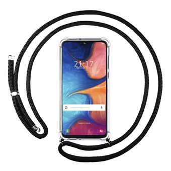 Capa Tumundosmartphone suspensa Transparente para Samsung Galaxy A20e 5.8 com cordão preto - 1