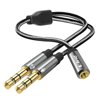 Adaptador Audio Splitter Jack 3,5mm fêmea para 2x Jack 3,5mm macho LinQ - 1