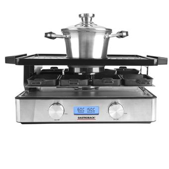 Grelhador de Interior Gastroback Design Raclette-Fondue Advanced Plus | Aço inoxidável - 1