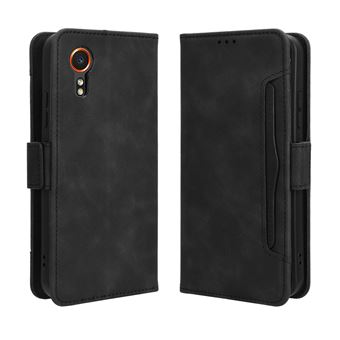 Capa FOXDOCK Protetora para Samsung Galaxy X Cover7 | Suporte e Flip de couro PU | À Prova de Choque | Preto - 1