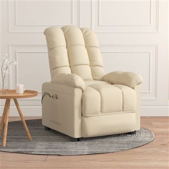 Poltrona Eelevatória de Massagens Elétrica vidaXL | tecido creme - 1