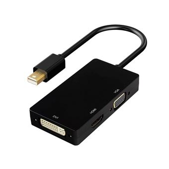 Adaptador Mini DisplayPort Thunderbolt Orysin 3 em 1 para DVI VGA HDMI | Preto - 1