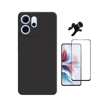 Kit Vidro Temperado + Capa Silicone Líquido + Suporte Magnético Reforçado PHONECARE para Oppo Reno14 FS 5G | Preto - 1