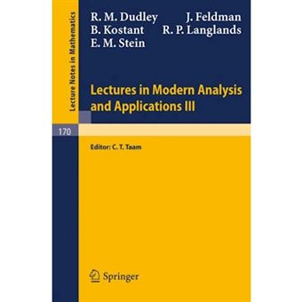 Lectures in Modern Analysis and Applications III - Paperback - 1970 - 1