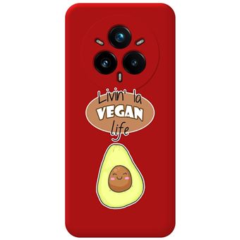 Capa Tumundosmartphone de silicone líquido vermelha para Realme 14 Pro 5G | Vegan Life Design Desenhos - 1