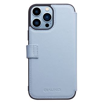 Capa de Couro Genuíno magunivers Fecho Magnético Azul para Iphone 13 Pro 6.1'' - 1