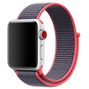Pulseira de nylon de Substituição WISETONY para Apple Watch Series 4 40mm/Series 3/2/1 38mm Preto e Rosa - 1