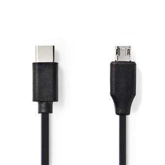 Nedis CCGP60750BK10 cabo USB 1 m 2.0 USB-C Micro-USB B Preto
