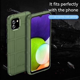 Capa e Tpu magunivers Grade Quadrada | engrossada | à Prova de Choque Verde para Samsung Galaxy A03 - 1