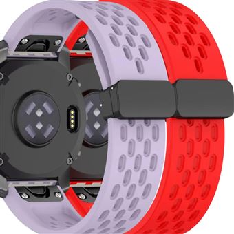 Pack 2x Bracelete Antiimpacto SnapFlow para Garmin Fenix 8 Pro Lavanda e Vermelho - 1