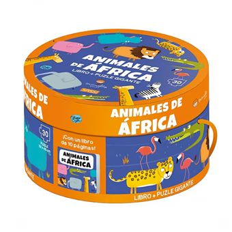 Los Animales De Africa. Cajas Redondas. Con Puzzle Edic. Ilustrado (Español) - 1