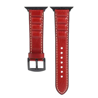 Bracelete de Couro HSMY Durável para Apple Watch Series 6/ SE/ 5/ 4 | 40 mm - Vermelho - 1