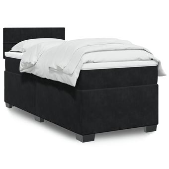 Cama com molas/colchão vidaXL | 80x200 cm | veludo preto - 1