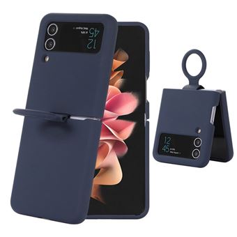 Capa de Silicone anti-riscos com anel Magunivers para Samsung Galaxy Z Flip4 5G - azul da meia noite - 1