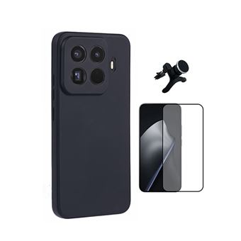 Kit Película de Vidro Temperado Gorilasglass + Capa Proteção Silicone + Suporte Reforçado de Carro Gift4Me para Xiaomi 15T Pro 5G - Preto - 1