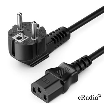 Cabo de Energia cRadia Cabo de alimentação 1.80m IEC C13 Fêmea / Schuko Male - CR 5002 | Preto - 1