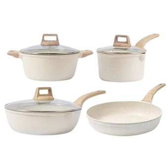 Trem de Cozinha LPM Home com Tampas de Vidro | 7 Peças | Compatível com Todas as Fontes de Calor | 18/24/28 cm - 1