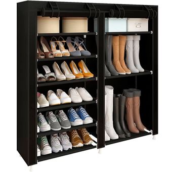 Sapateira para Sapatos e Botas com Portas Zip Nyana Home | 110x120x30cm | Tecido | Preto - 1