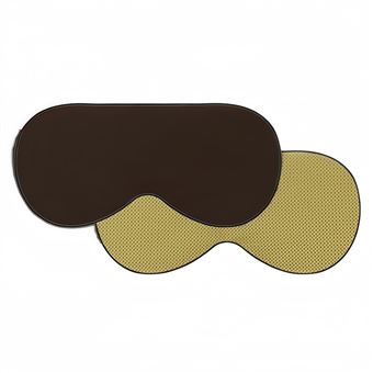 Máscara de Dormir Reversível 2 em 1 BAYKAR | Frio/Quente | Seda Gelada Transpirável | Castanho + Amarelo - 1